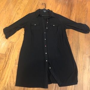 Plus Size Black Dress w/ Silver Buttons